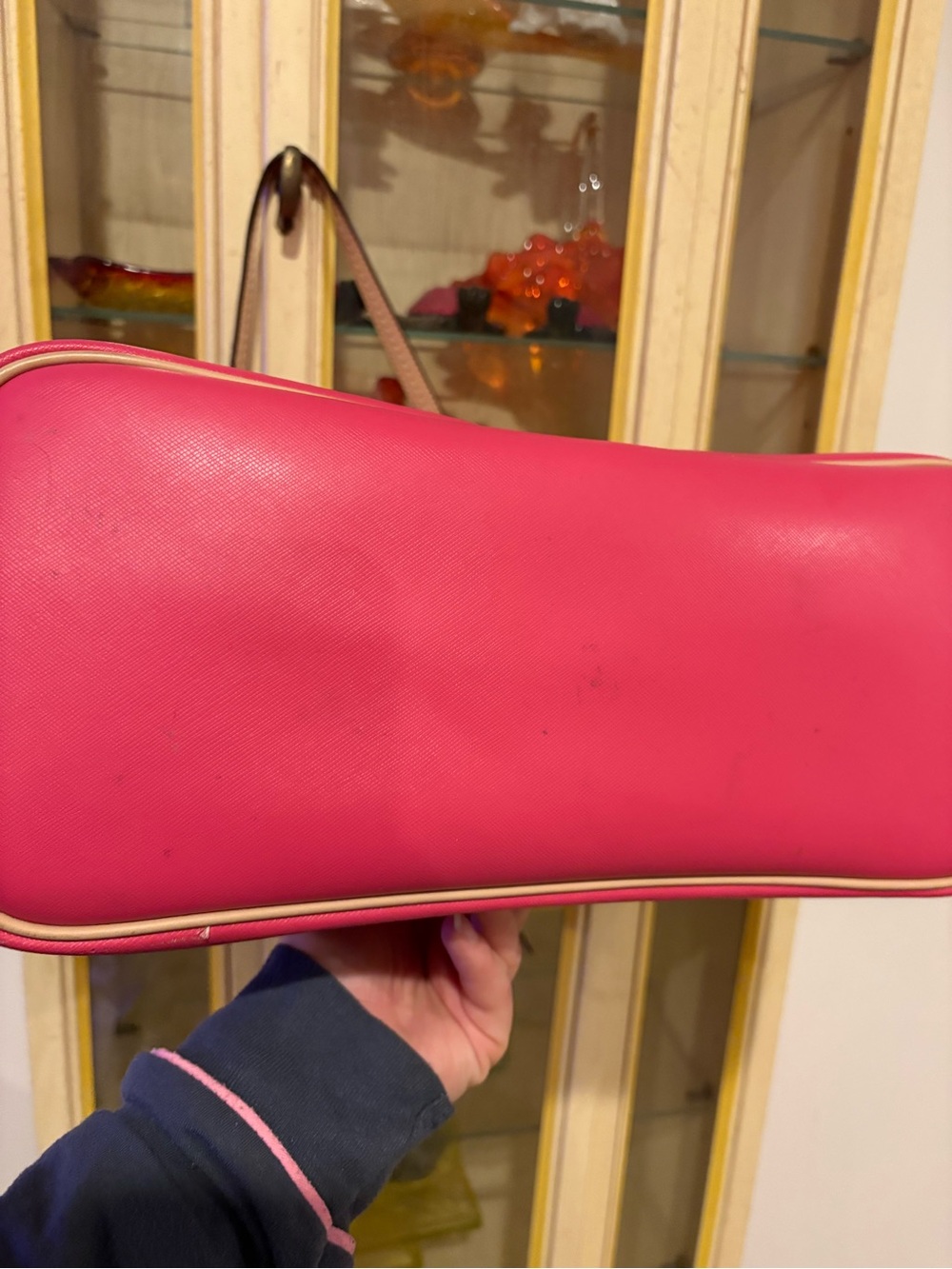 Coach Hot Pink Tote with Beige Trim - Picture 8 of 11